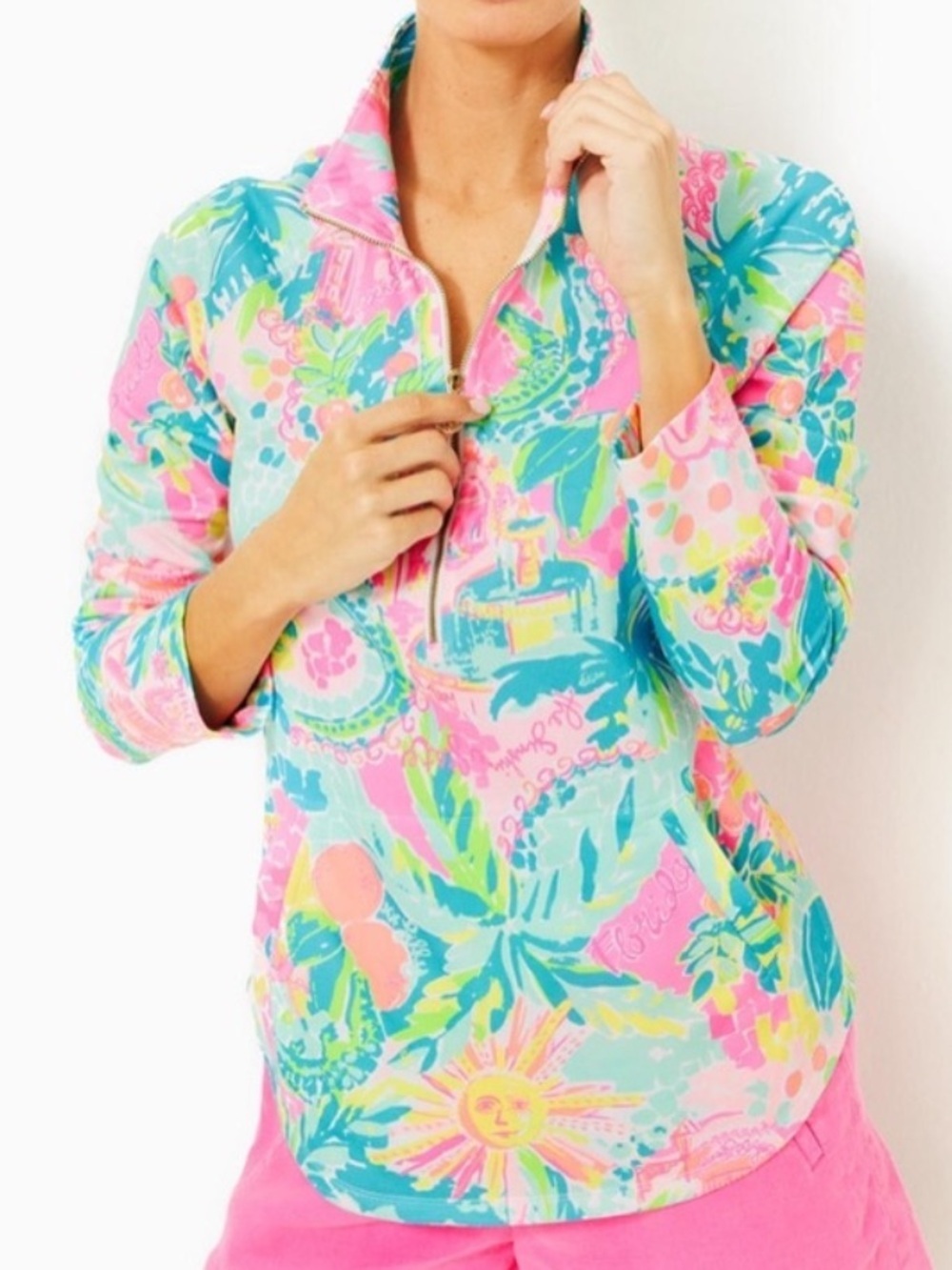 Lilly Pulitzer Sunshine State of Mind Lilly Loves Florida Skipper Popover Top XS